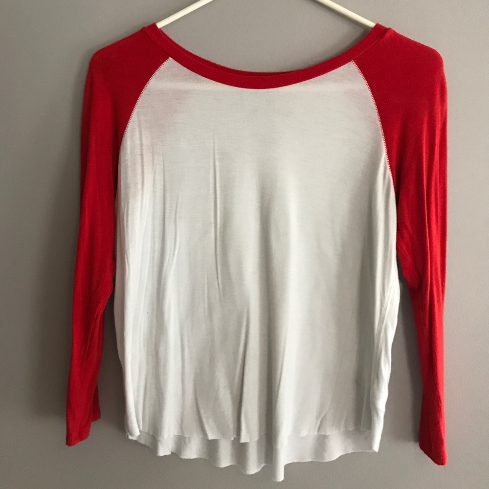 Red and White Baseball Tee